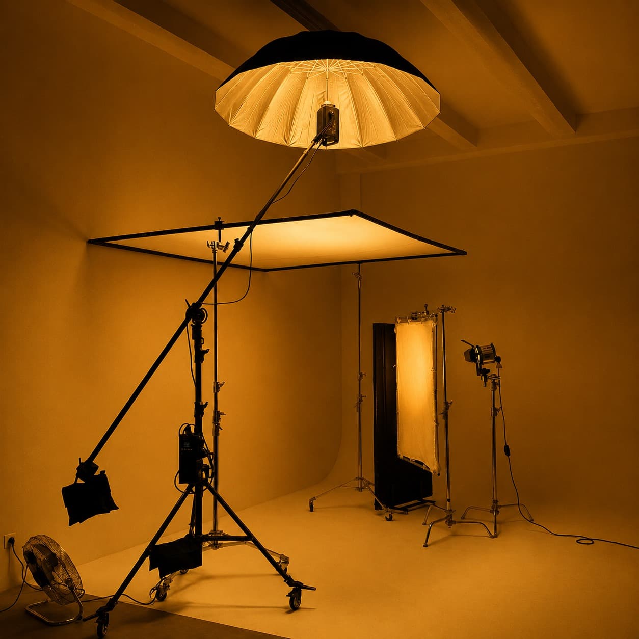Photographer directing a fashion campaign in a studio